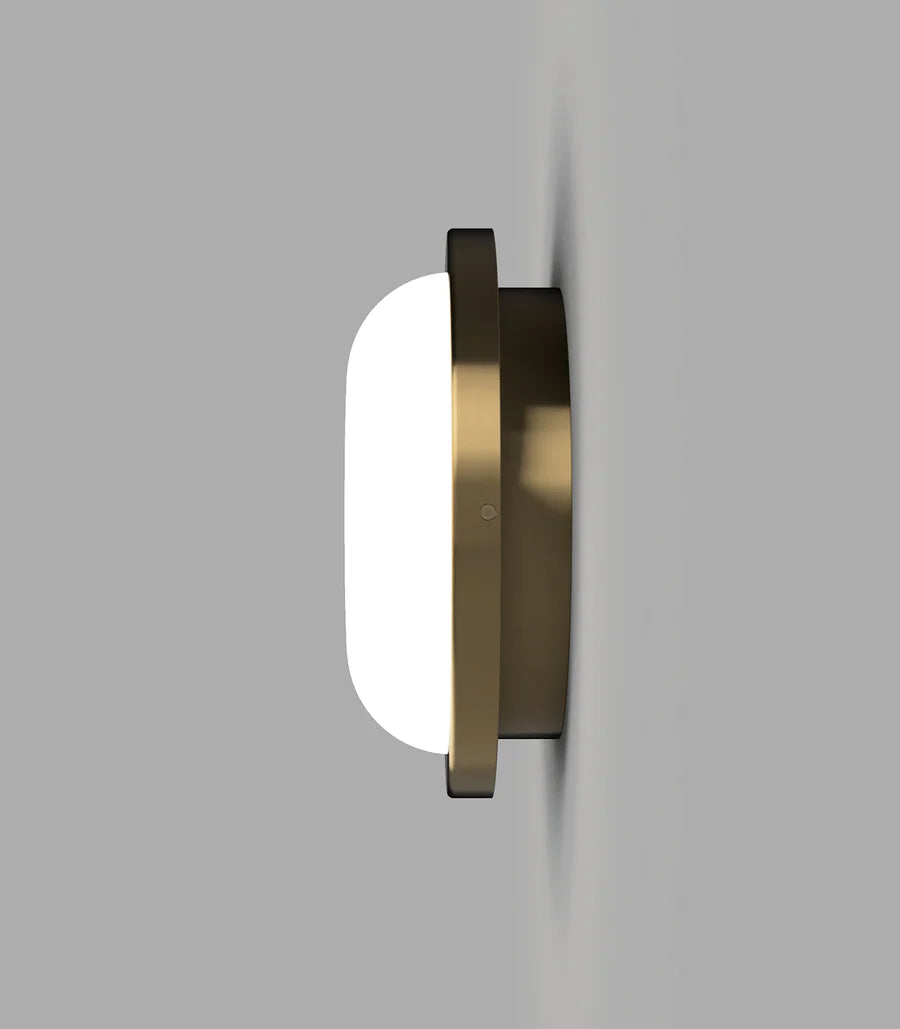 Bode Round LED Wall Light 10W 2700K Old Brass & White - LR.i01.85.RND.OB