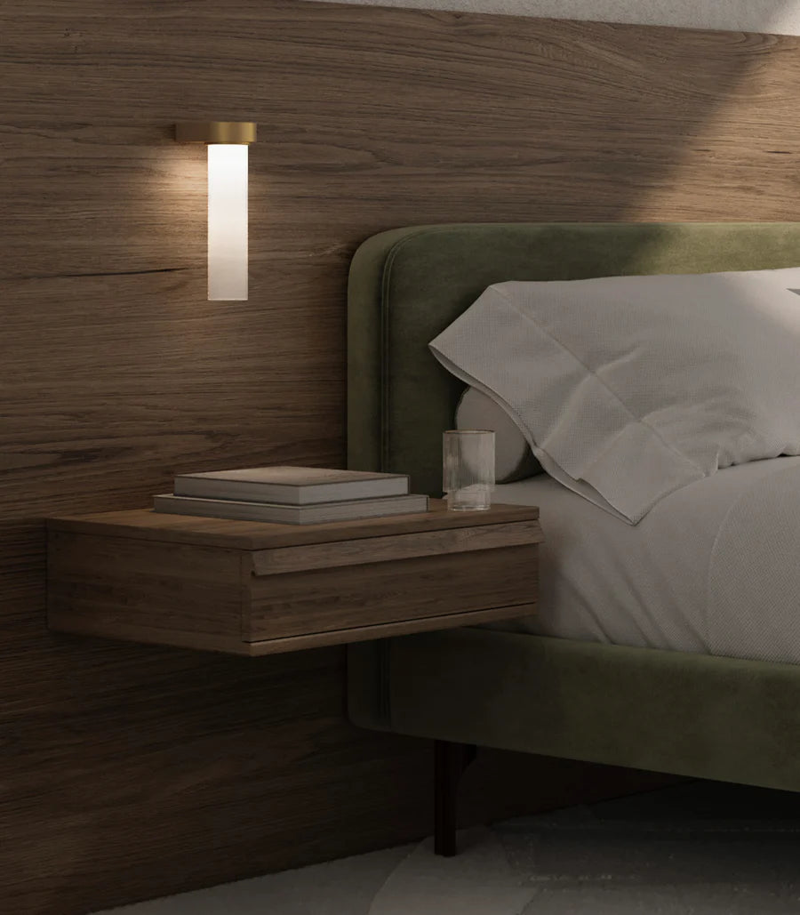 Edge LED Wall Light 4W 2700K Old Brass & Frosted Ribbed - LR.i01.75.OB + LR.A05.001.FR-RIB