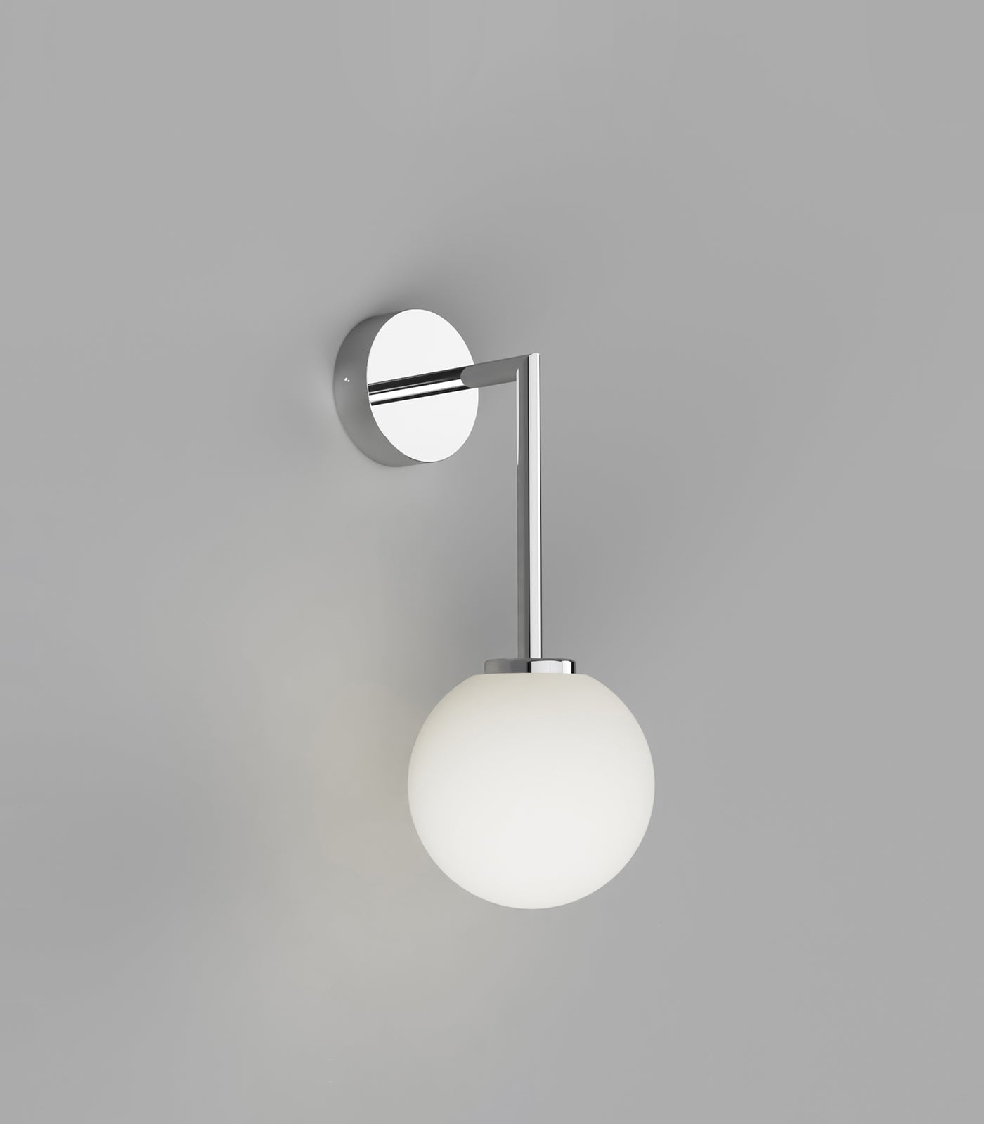 Orb 120mm Aluminium Dome Long Arm Wall Light Chrome - LR.i01.54B.CH + LR.A03.M.WH