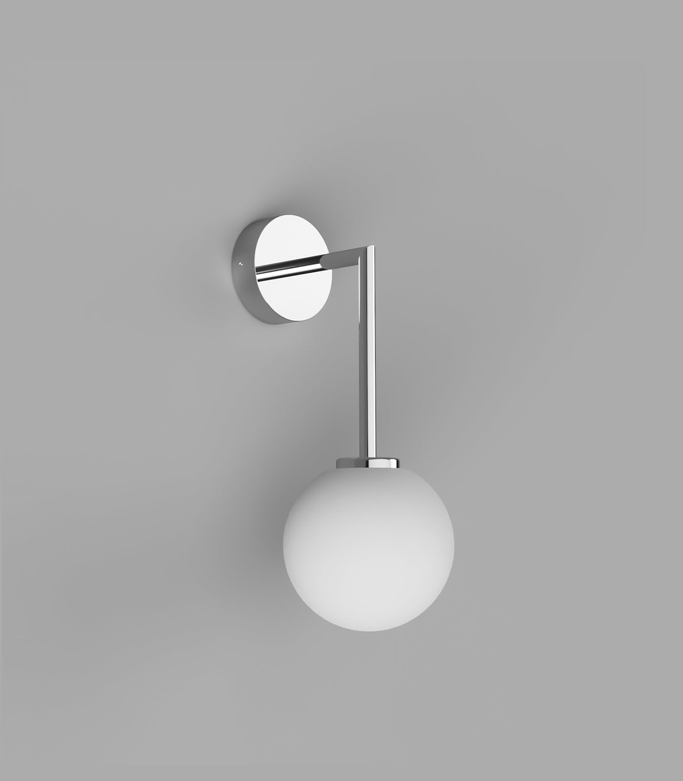 Orb 120mm Aluminium Dome Long Arm Wall Light Chrome - LR.i01.54B.CH + LR.A03.M.WH