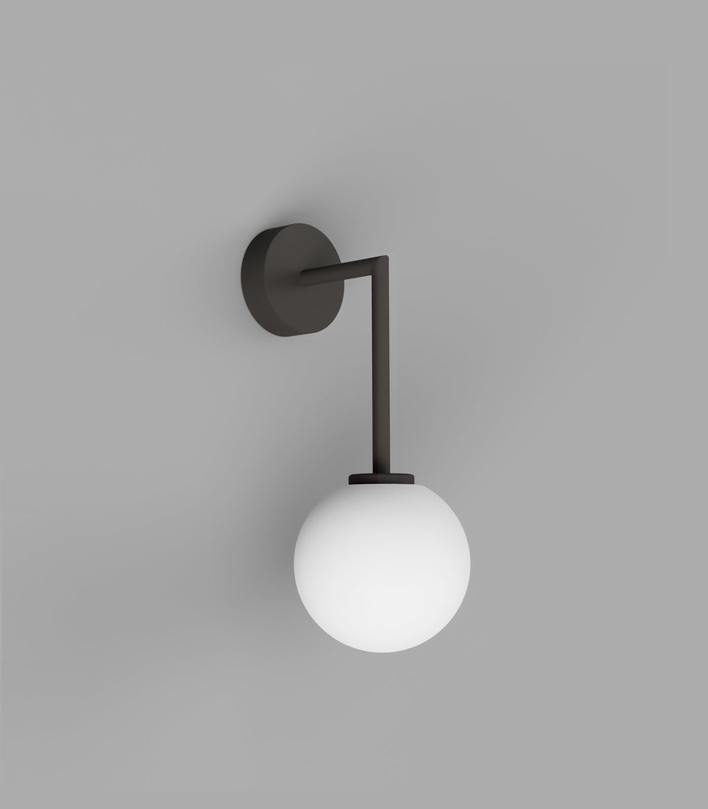 Orb 120mm Aluminium Dome Long Arm Wall Light Dark Bronze - LR.i01.54B.DB + LR.A03.M.WH