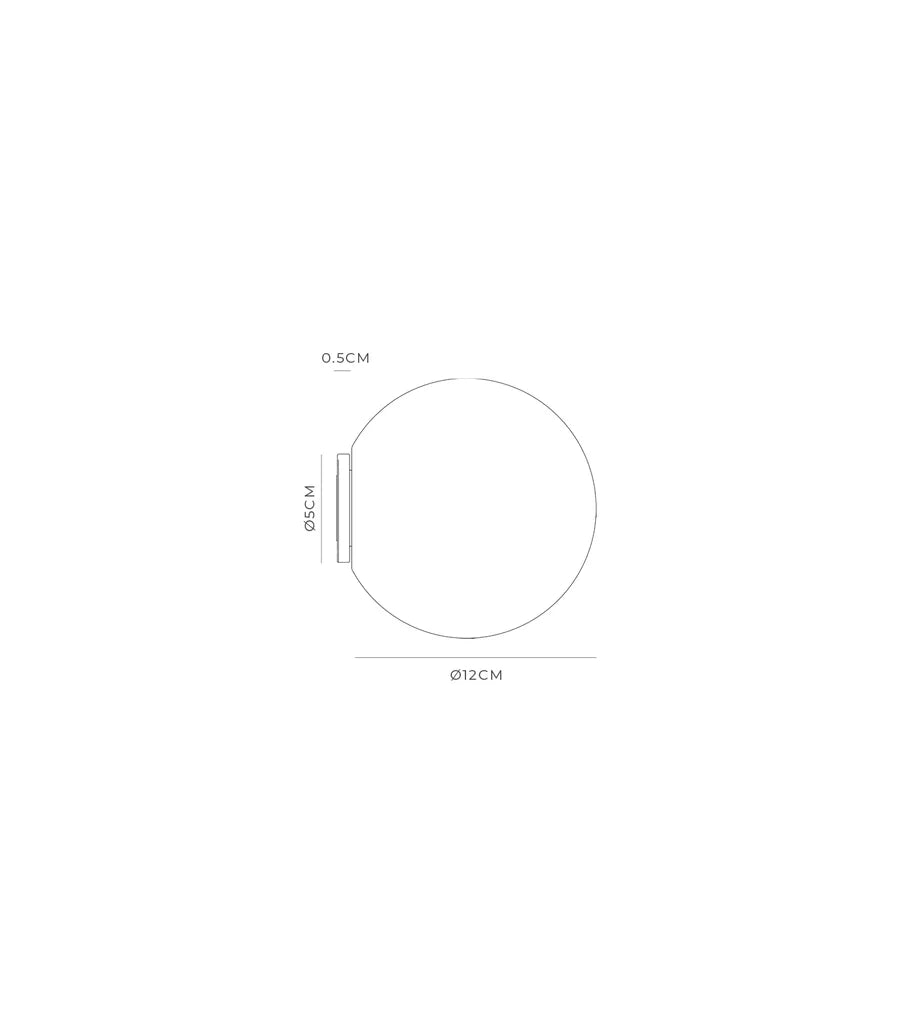 Orb Mirror Medium Wall Light Old Brass & Satin White - LR.i01.54M.OB + LR.A03.M.WH