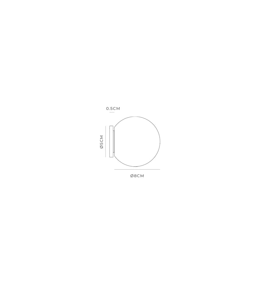 Orb Mirror Small Wall Light Iron & Satin White - LR.i01.54M.IRN + LR.A03.S.WH