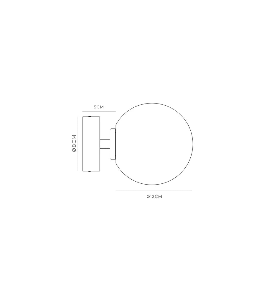 Orb Short Arm Medium Wall Light Dark Bronze & Satin White - LR.i01.54a.DB + LR.A03.M.WH