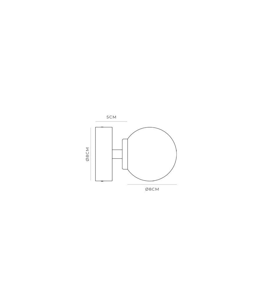 Orb Short Arm Small Wall Light Dark Bronze & Satin White - LR.i01.54a.DB + LR.A03.S.WH
