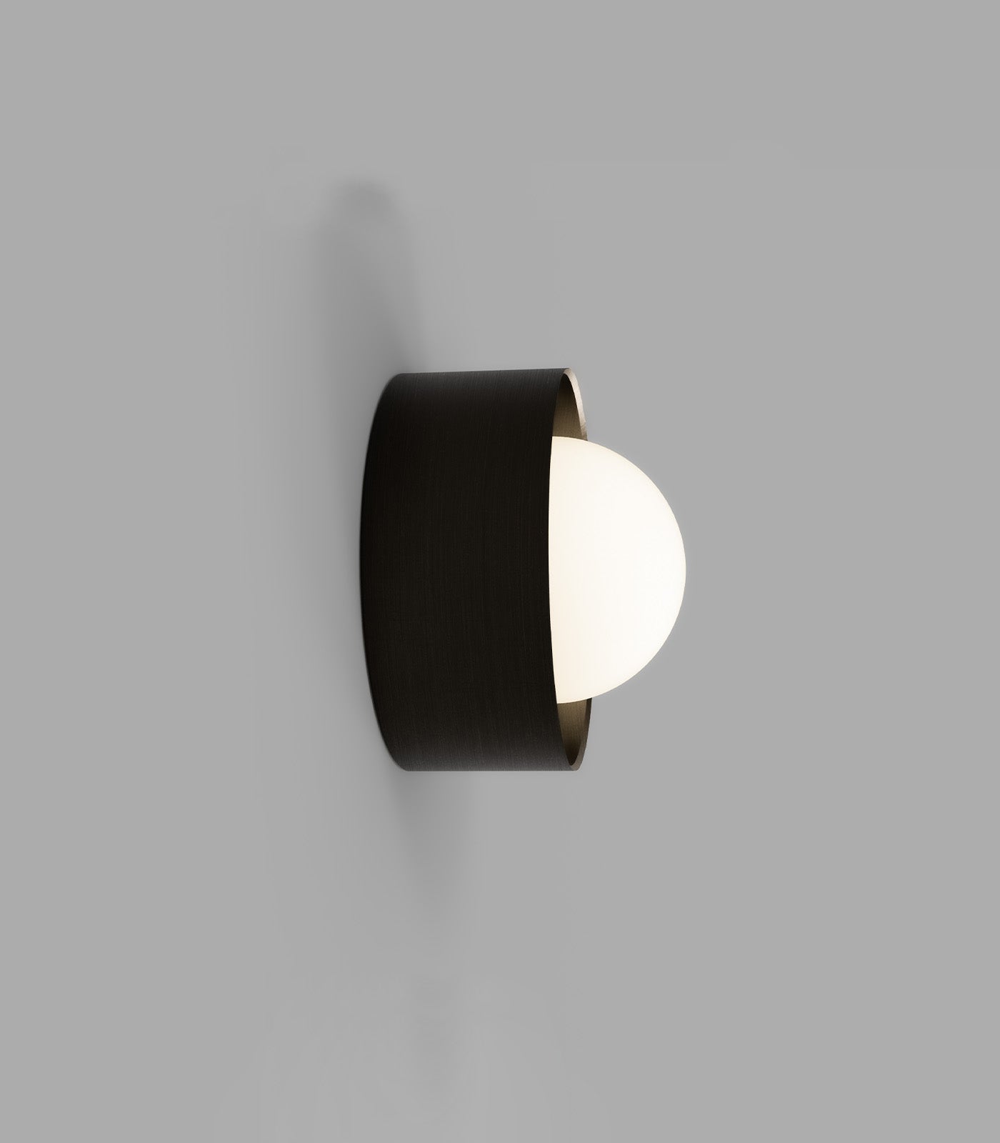 Orb Sur Wall Light Small Iron & White - LR.i01.54e.M.IRN + LR.i01.54M.DB + LR.A03.S.WH