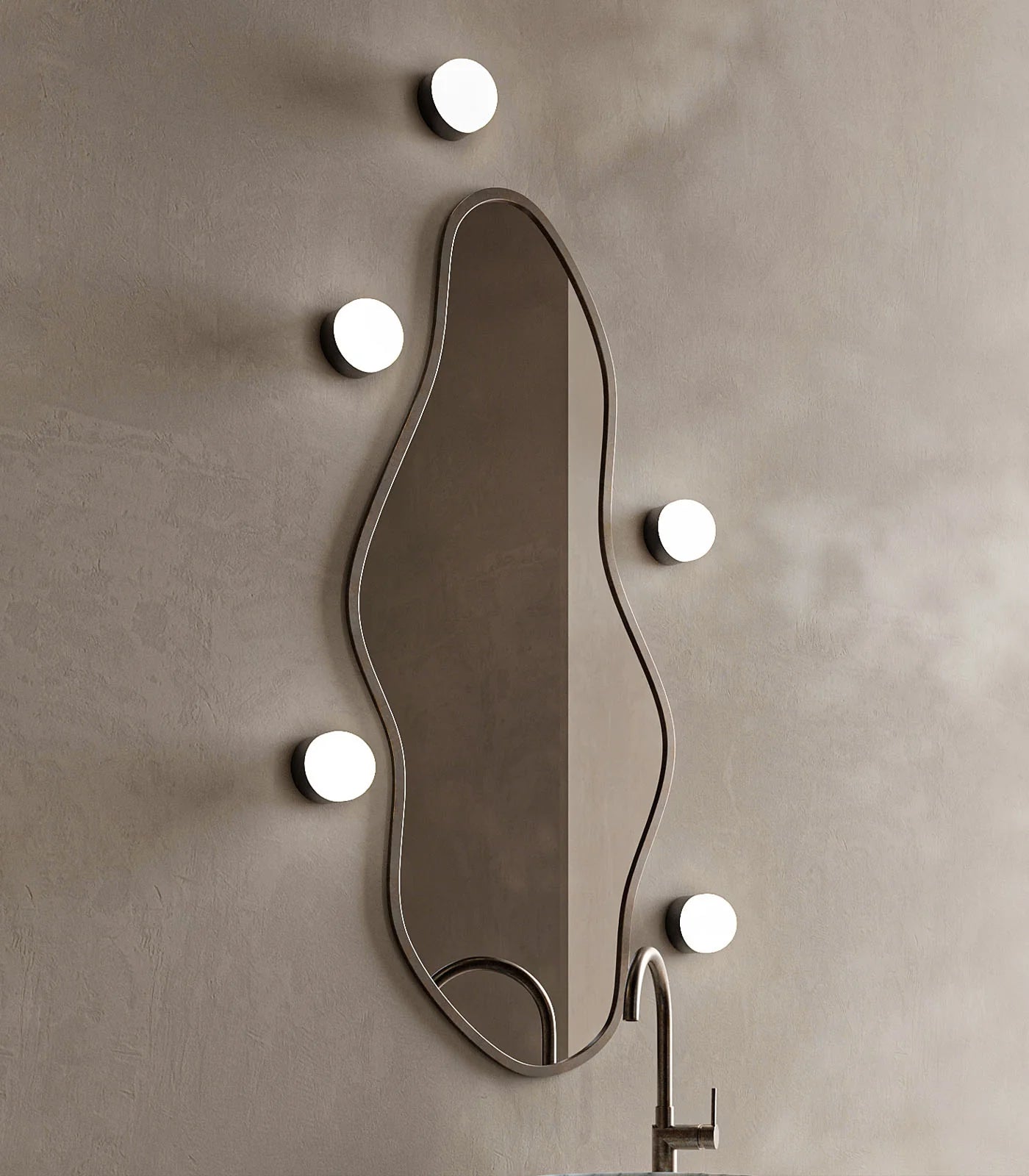 Orb Sur Mini Wall Light Iron & White - LR.i01.54e.S.IRN + LR.i01.54M.IRN + LR.A03.S.WH