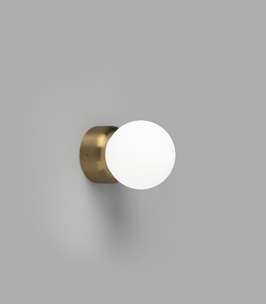 Orb Deco Small Bathroom Vanity Light White & Old Brass - LR.i01.54d.OB + LR.A03.S.WH