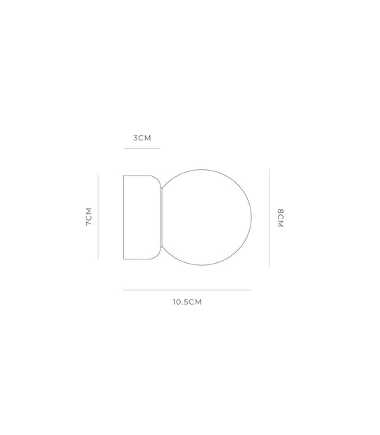 Orb Deco Small Bathroom Vanity Light White - LR.i01.54d.WH + LR.A03.S.WH