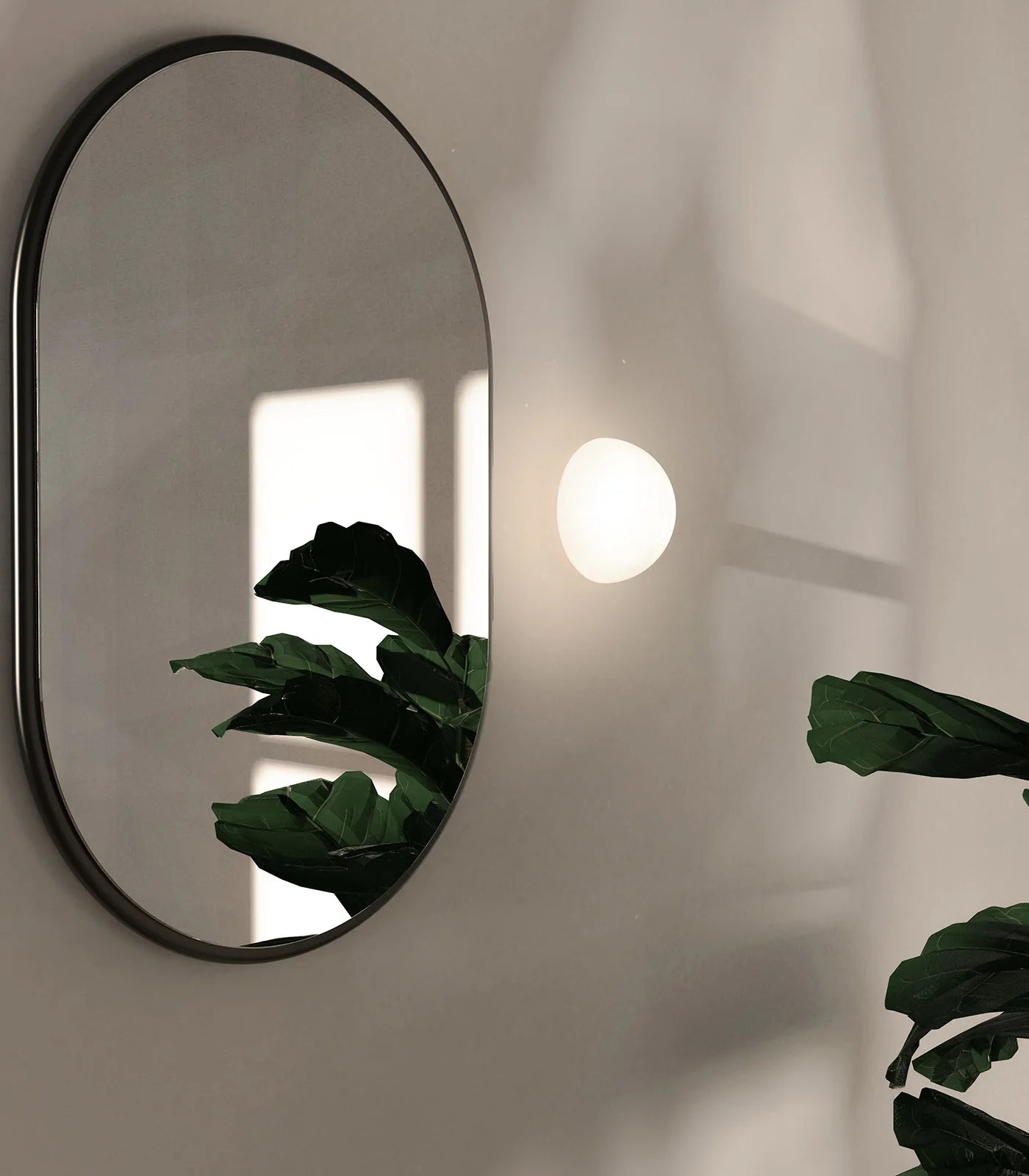 Orb 140mm Dome Mirror Aluminium Wall Light Dark Bronze & White - LR.i01.54M.DB + LR.A03.DM.WH