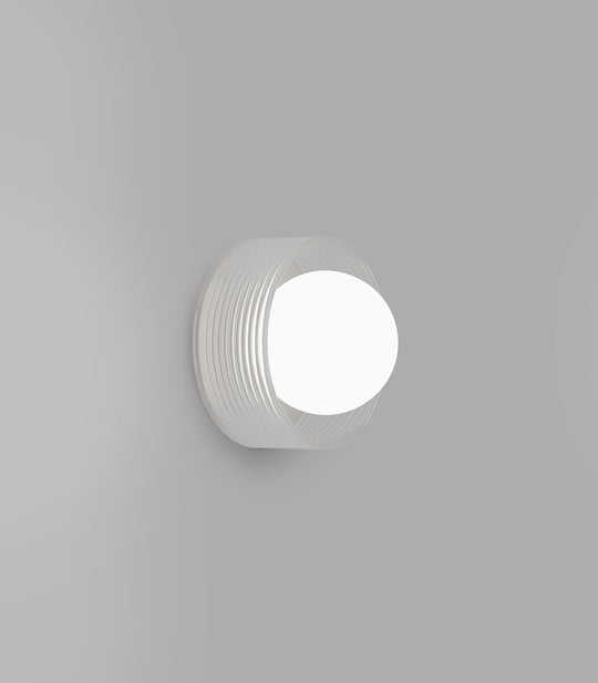 Orb Sur Ribbed Bathroom Vanity Light Clear & White - LR.i01.54e.R.CL + LR.i01.54M.WH + LR.A03.S.WH
