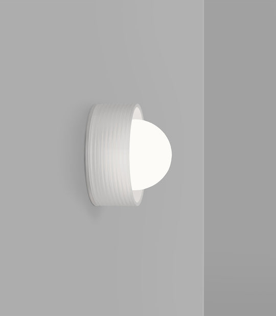 Orb Sur Ribbed Bathroom Vanity Light White - LR.i01.54e.R.WH + LR.i01.54M.WH + LR.A03.S.WH