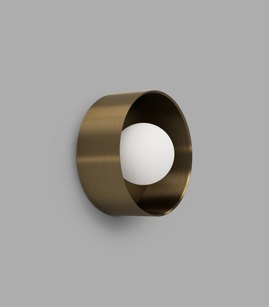 Orb Sur Small Bathroom Vanity Light White & Old Brass - LR.i01.54e.L.OB + LR.i01.54M.OB + LR.A03.S.WH