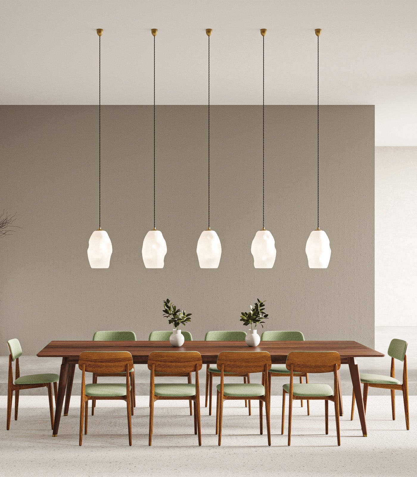 Organic Medium Pendant Light Old Brass & White - LR.i02.88.M.OB.WH