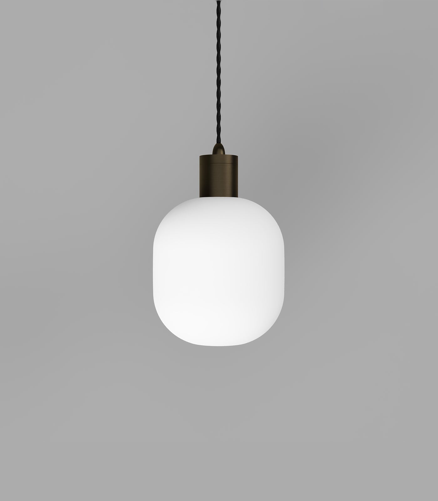 Parlour Curve Pendant Light Iron & White - LR.i02.25.IRN + LR.A01.006.WH