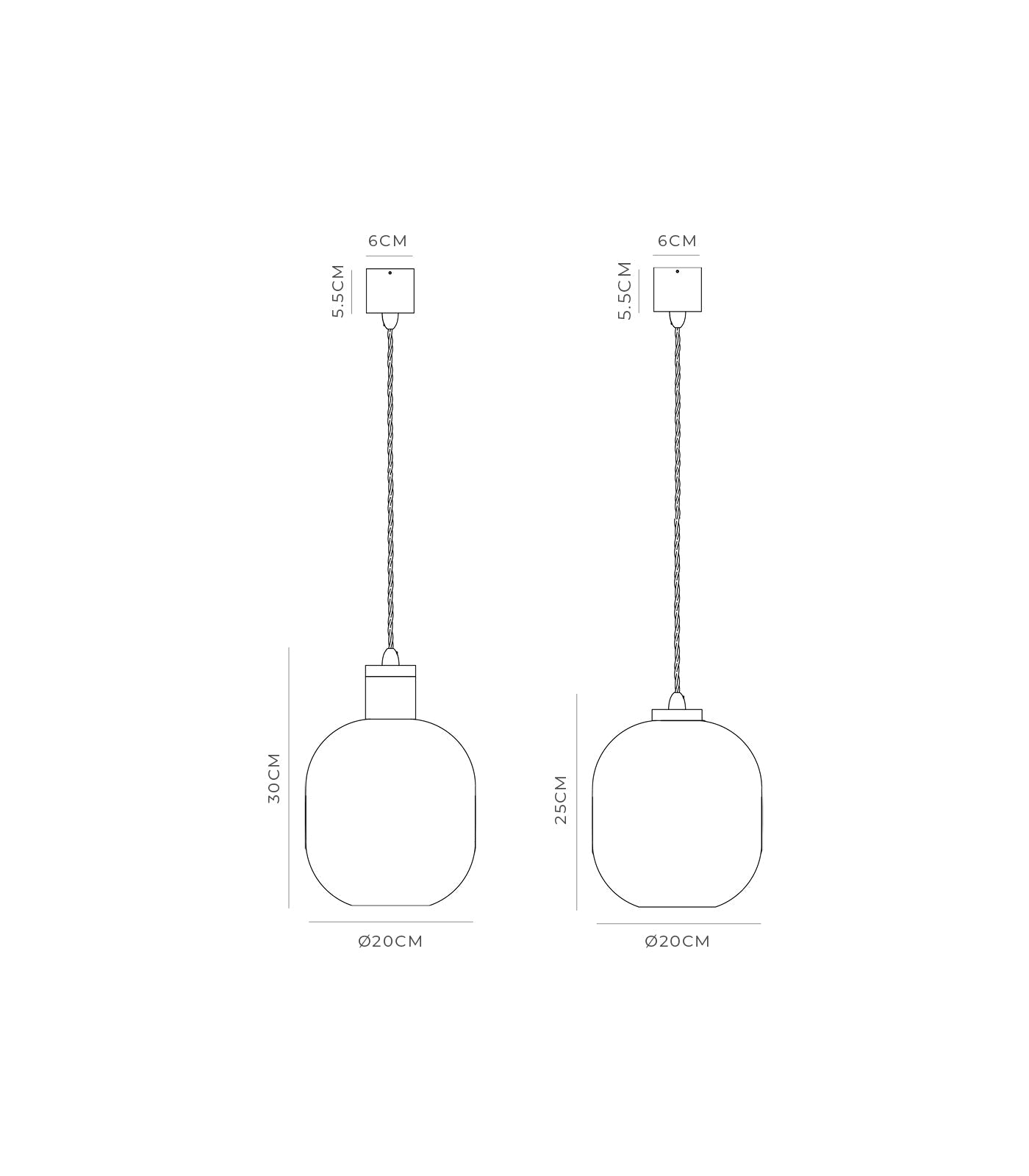 Parlour Curve Pendant Light Iron & Clear - LR.i02.25.IRN + LR.A01.006.CL