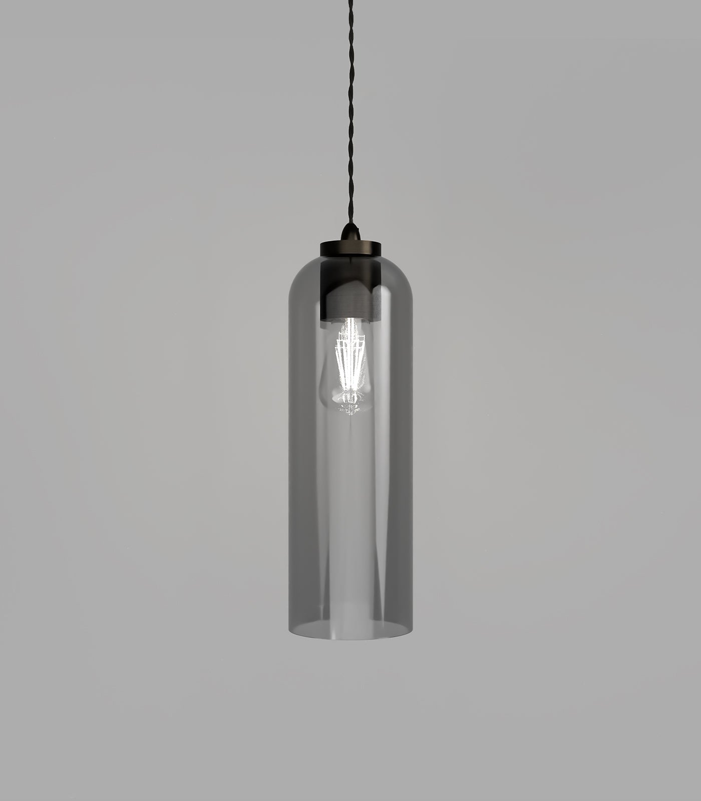 Parlour Elong Pendant Light Iron & Smoke - LR.i02.25.IRN + LR.A01.007.SM