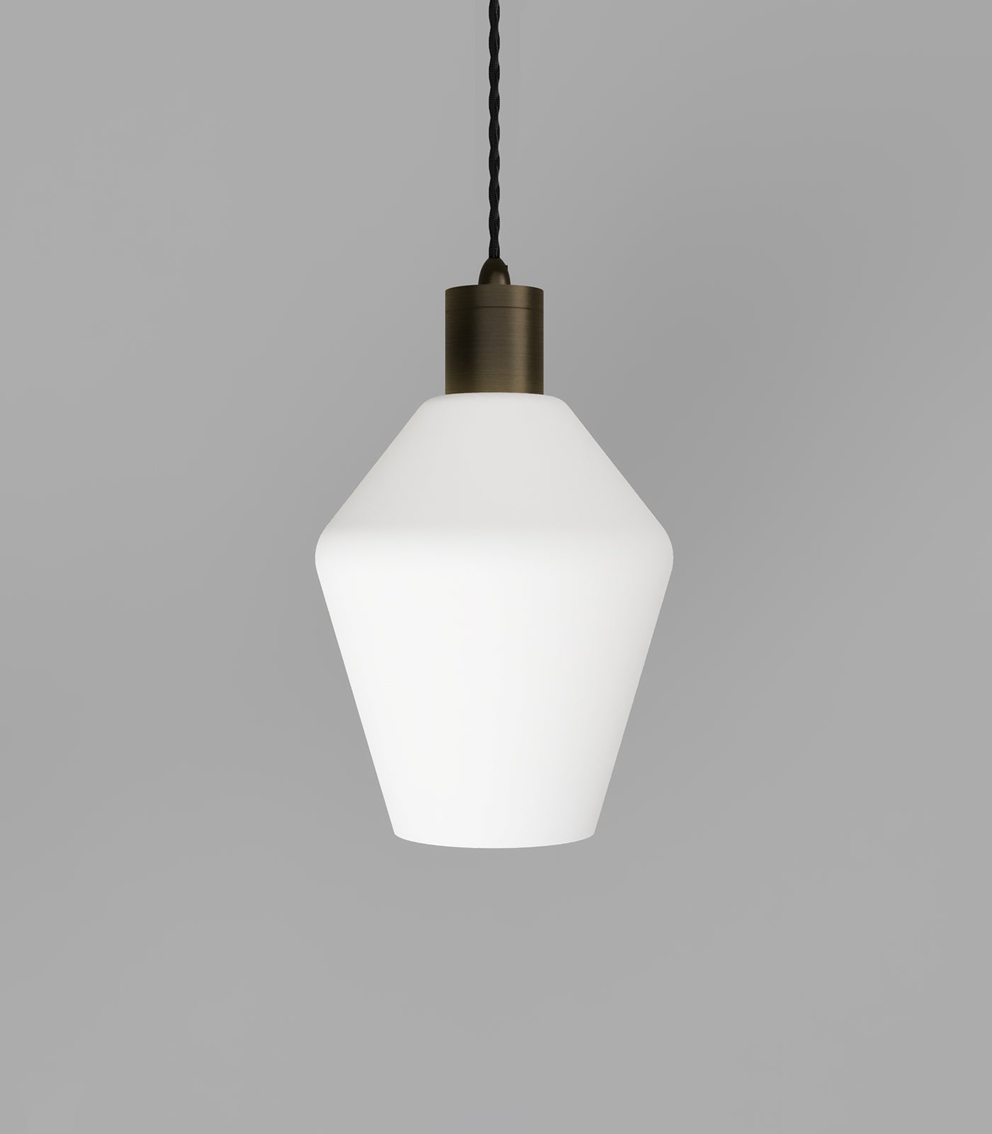 Parlour Geo Pendant Light Iron & White - LR.i02.25.IRN + LR.A01.005.WH