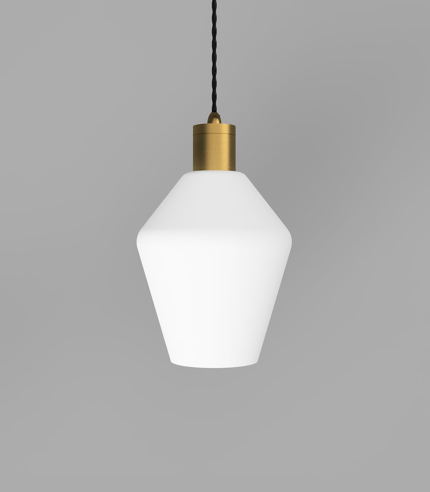 Parlour Geo Pendant Light Old Brass & White - LR.i02.25.OB + LR.A01.005.WH