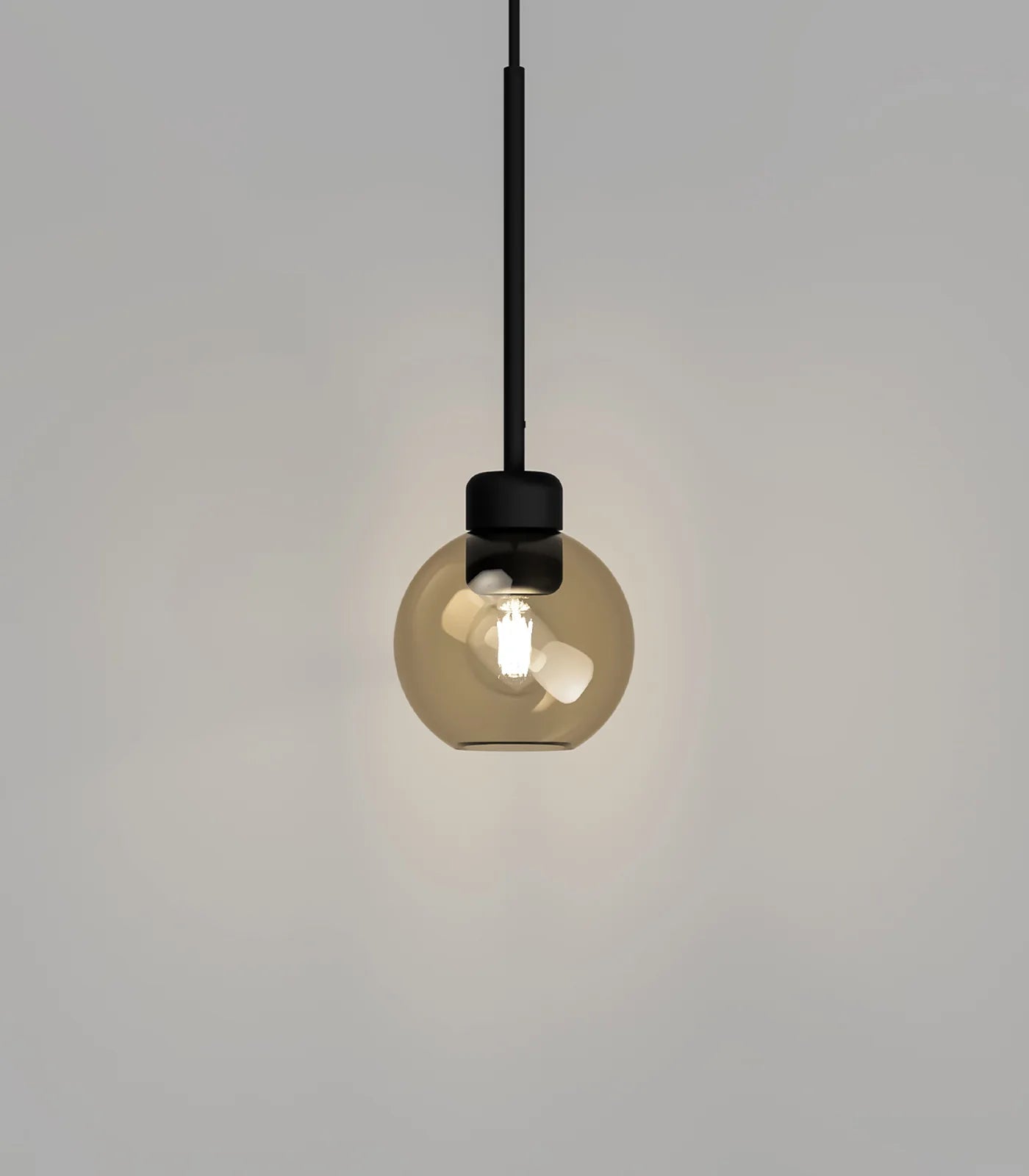 Parlour Lite Sphere Pendant Light Textured Black & Amber - LR.i02.26.BL + LR.A01.004.AM
