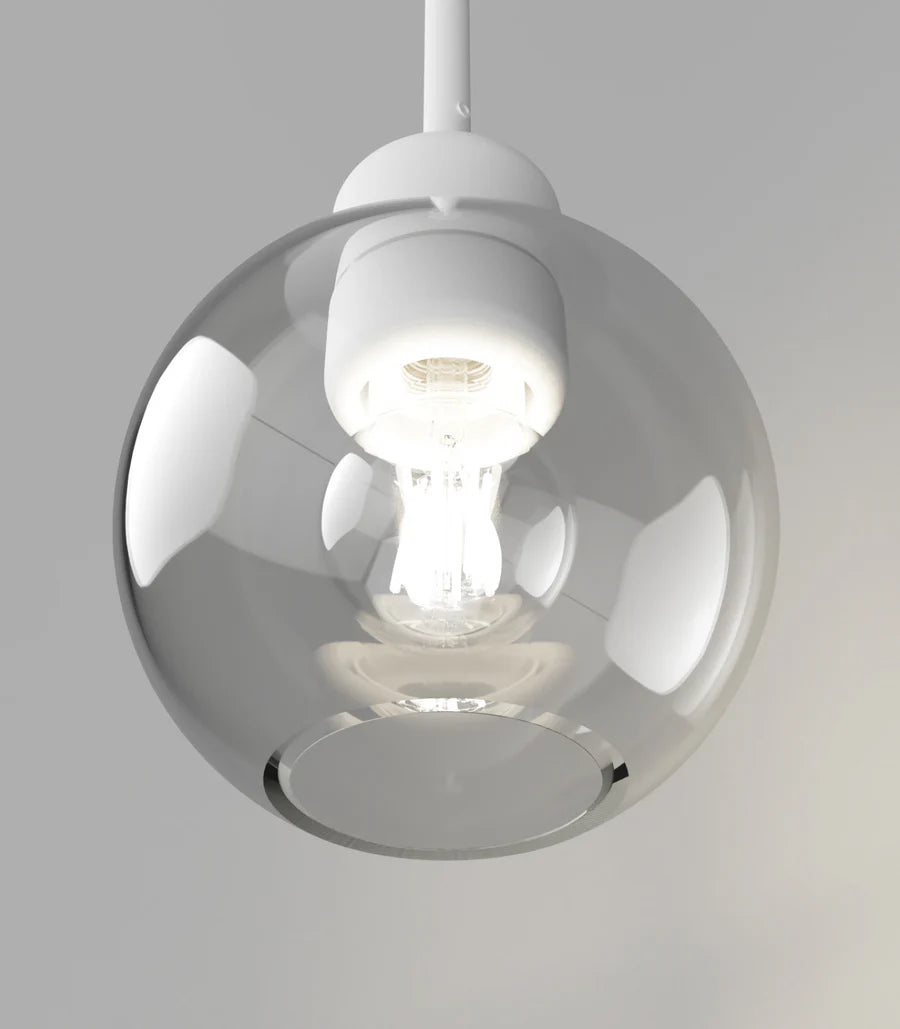 Parlour Lite Sphere Pendant Light Textured White & Clear - LR.i02.26.WH + LR.A01.004.CL