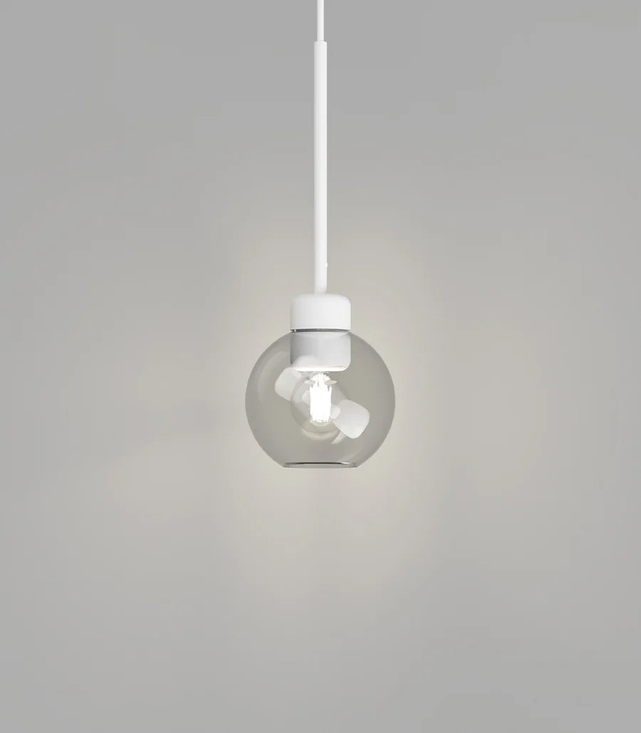 Parlour Lite Sphere Pendant Light Textured White & Clear - LR.i02.26.WH + LR.A01.004.CL