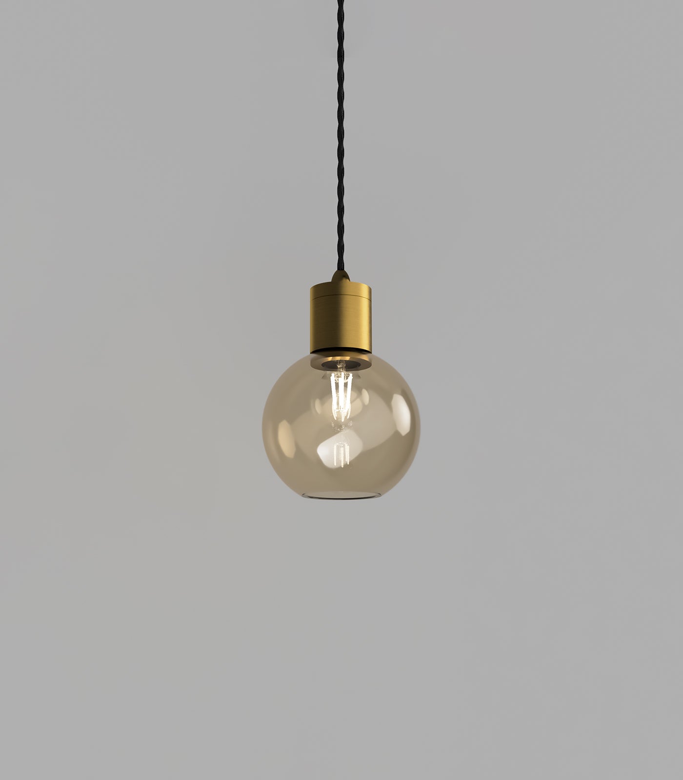 Parlour Sphere Pendant Light Old Brass & Amber - LR.i02.25.OB + LR.A01.004.AM