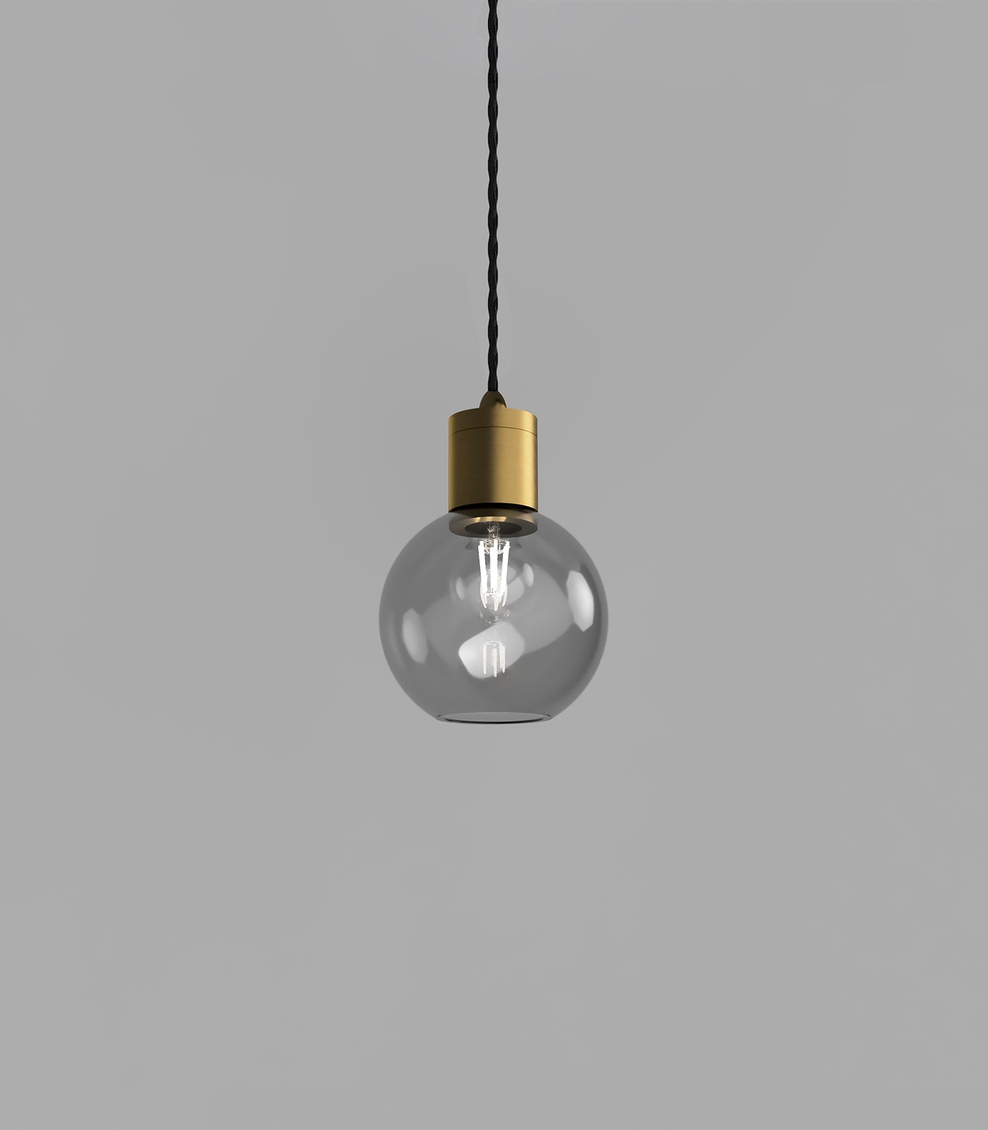 Parlour Sphere Pendant Light Old Brass & Smoke - LR.i02.25.OB + LR.A01.004.SM