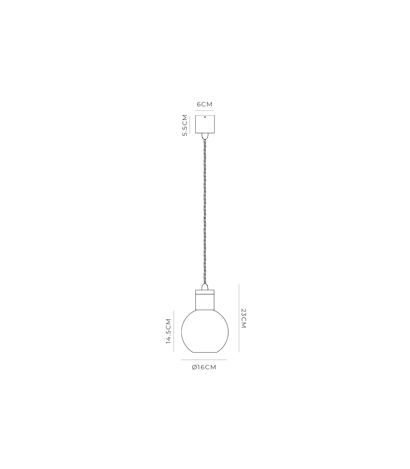 Parlour Sphere Pendant Light Iron & White - LR.i02.25.IRN + LR.A01.004.WH