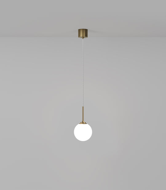 Pico Orb Medium LED Pendant Light 4W 2700K White & Old Brass - LR.i02.30.OB + LR.A03.M.WH