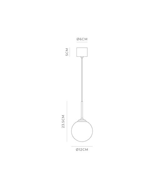 Pico Orb Medium LED Pendant Light 4W 2700K White & Old Brass - LR.i02.30.OB + LR.A03.M.WH