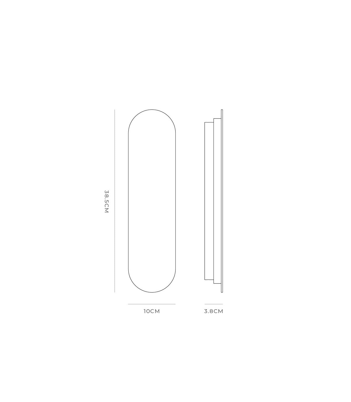 Shadow Long Aluminium LED Wall Light 10W 3000K Satin White - LR.i01.60.LNG.WH