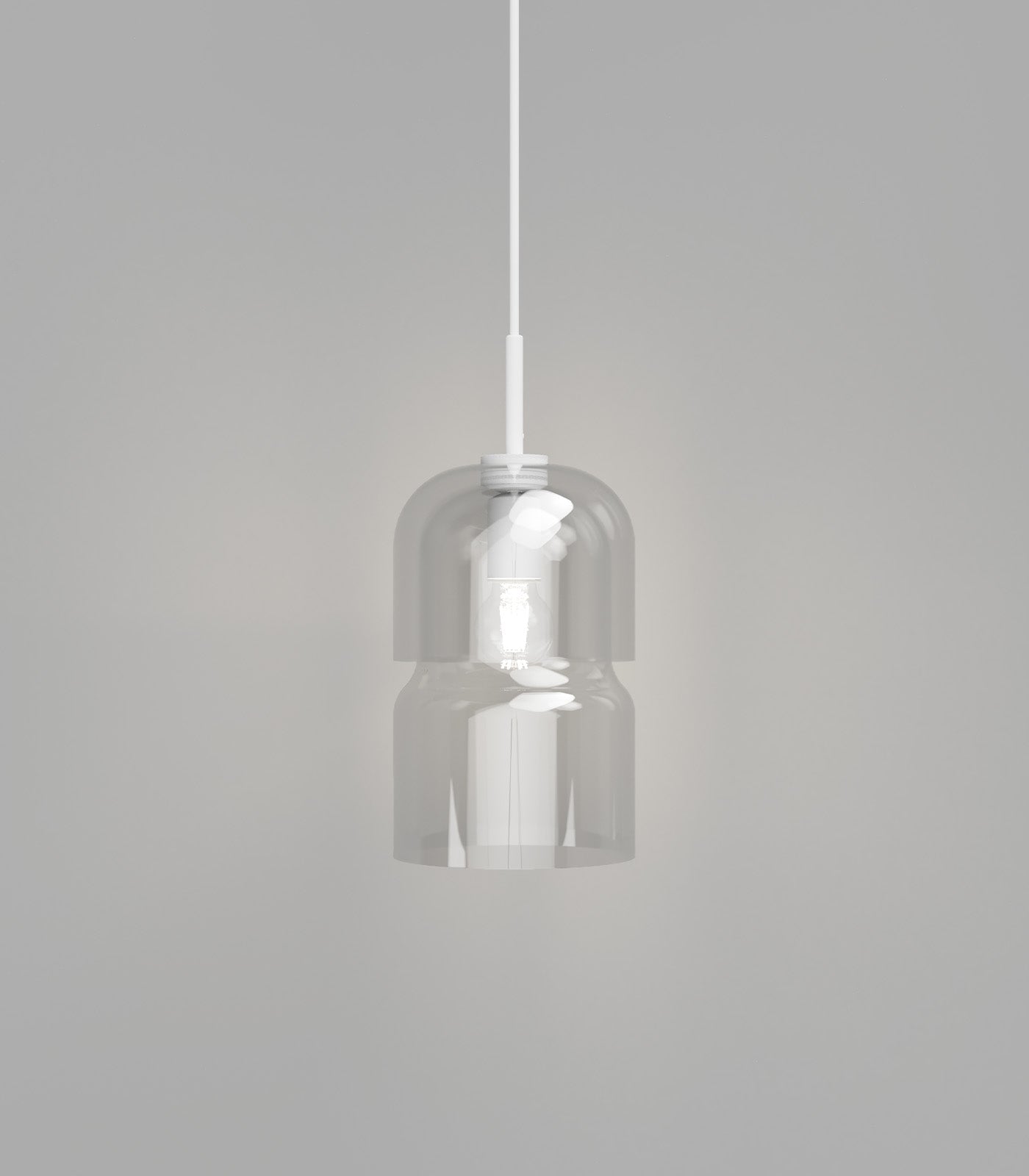 Stak Pendant Light White & Clear - LR.i02.65.T.CL + LR.i02.65.B.CL + LR.i02.65.SSP