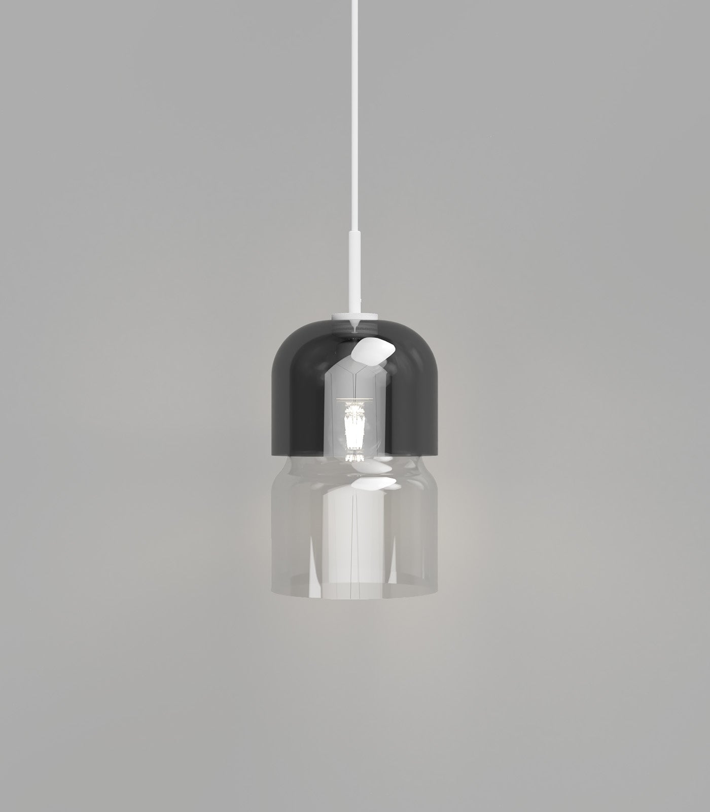 Stak Pendant Light Smoke & Clear - LR.i02.65.T.SM + LR.i02.65.B.CL + LR.i02.65.SSP