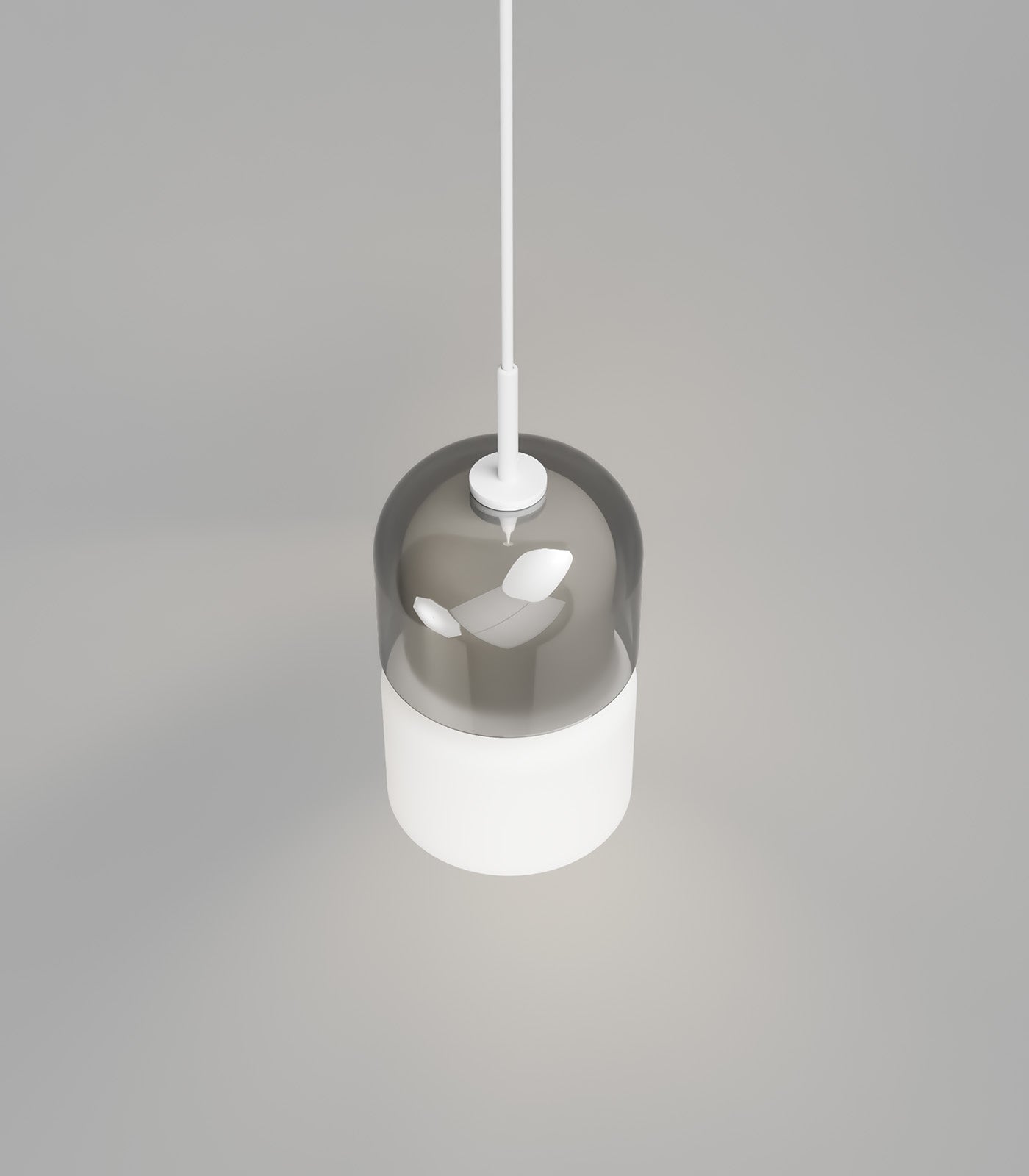 Stak Pendant Light Smoke & White - LR.i02.65.T.SM + LR.i02.65.B.WH + LR.i02.65.SSP