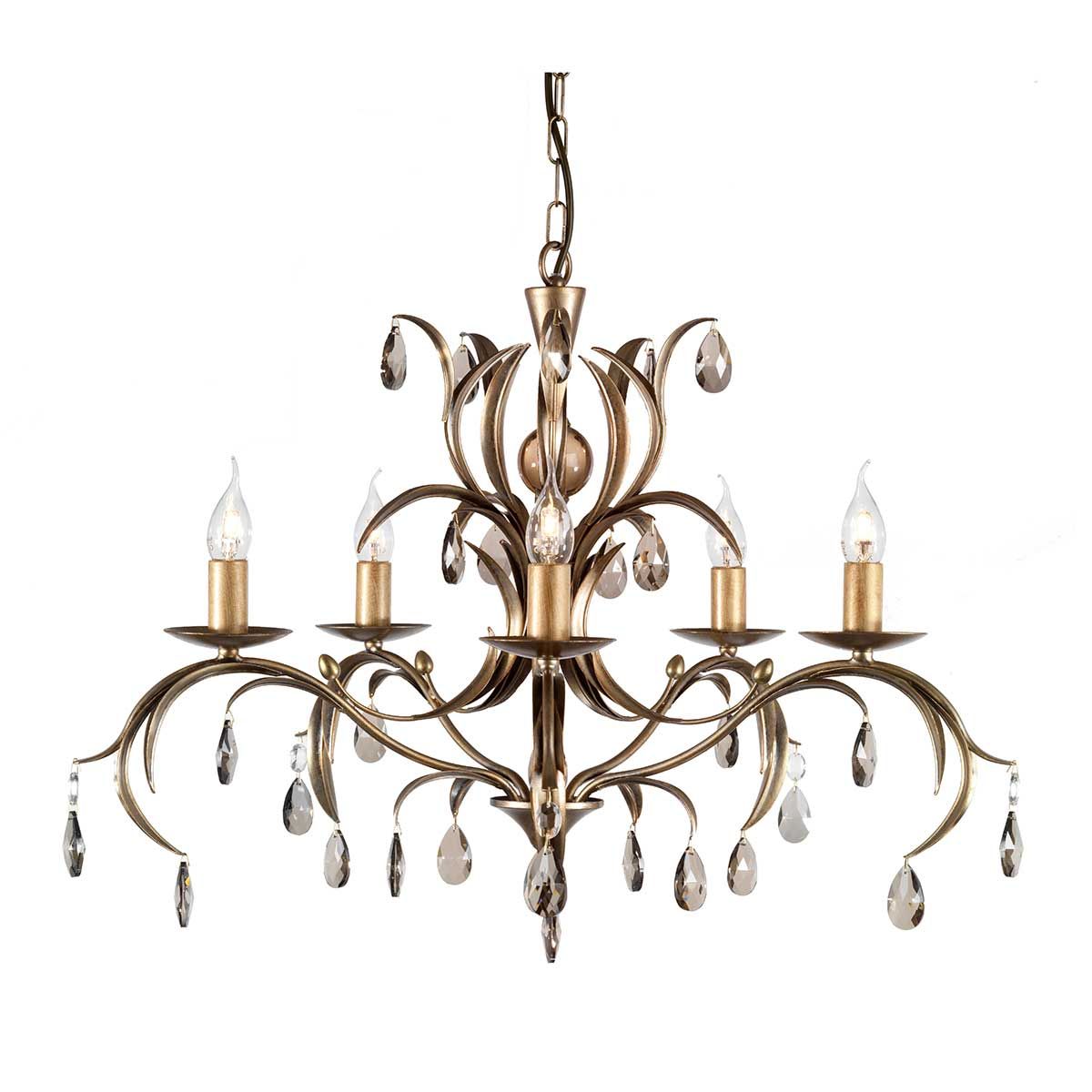 Lily 5 Light Chandelier Bronze Patina - LL5-ANT-BRZ