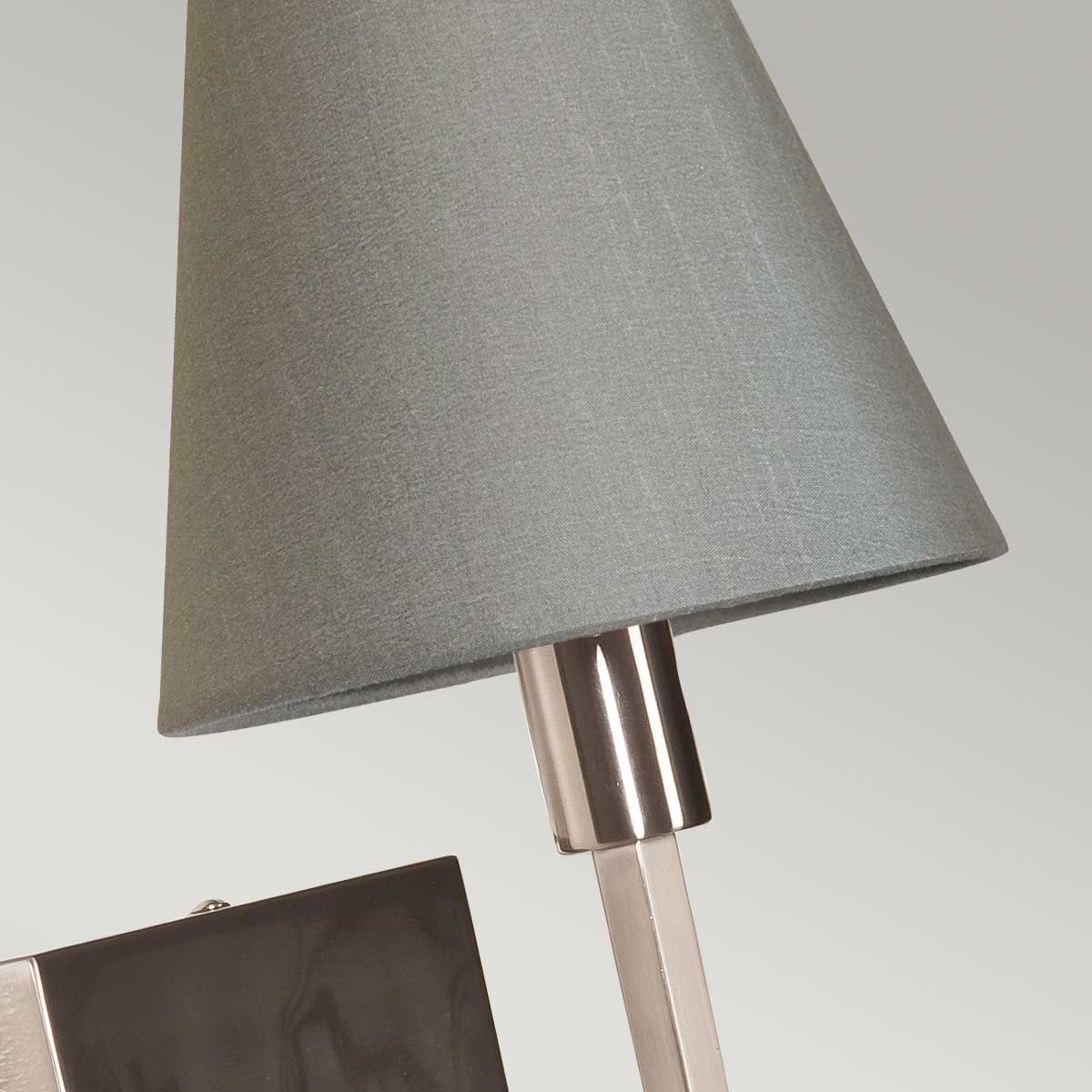 Lucerne 1 Light Wall Light Brushed Nickel & Grey Shades - LUCERNE-1LT