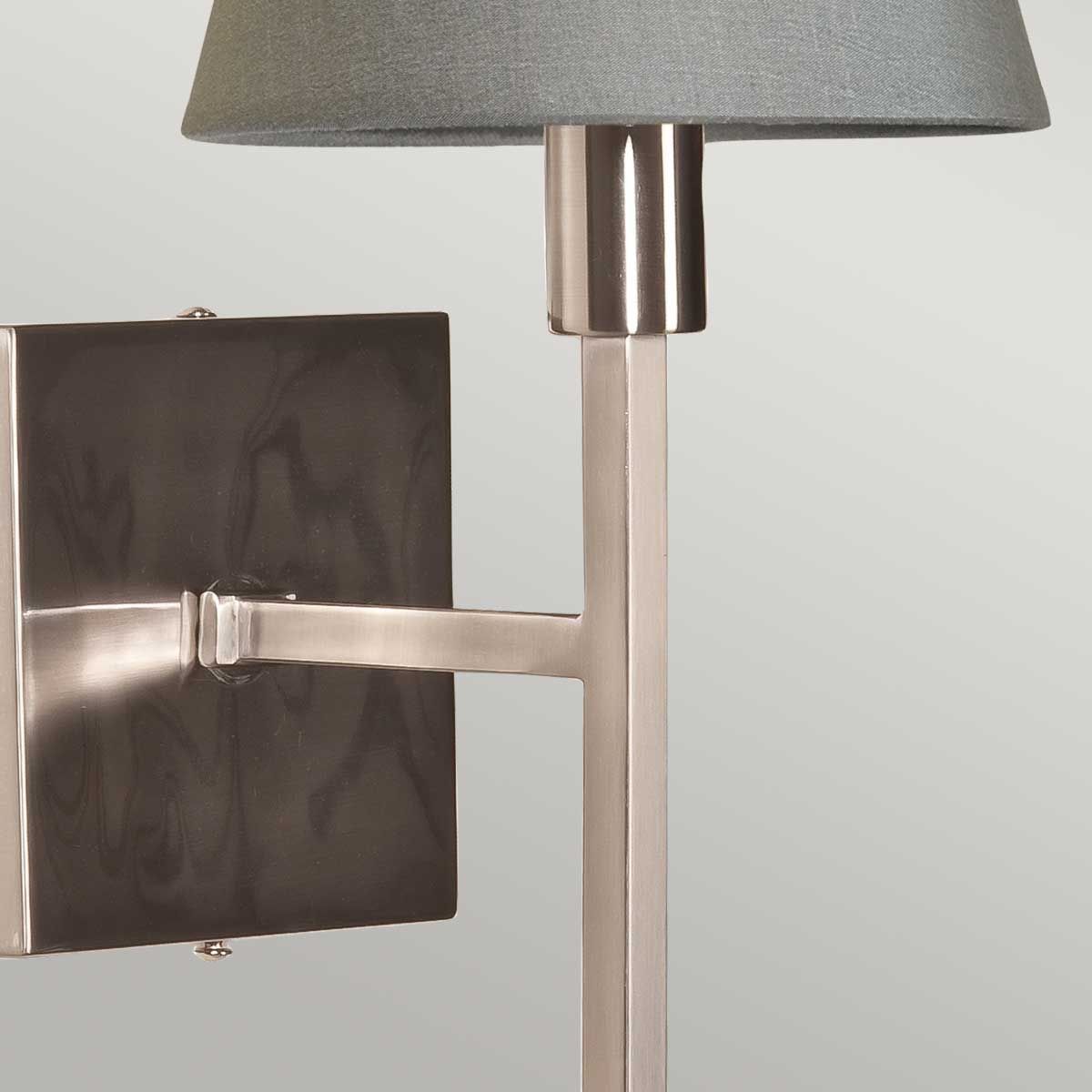 Lucerne 1 Light Wall Light Brushed Nickel & Grey Shades - LUCERNE-1LT