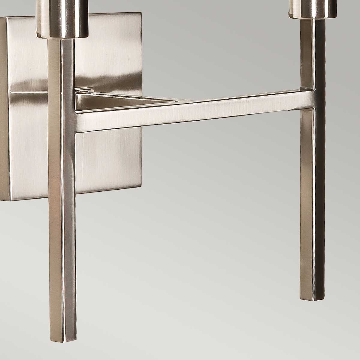 Lucerne 2 Light Wall Light Brushed Nickel & Grey Shades - LUCERNE-2LT