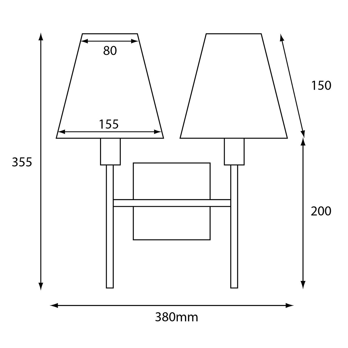 Lucerne 2 Light Wall Light Brushed Nickel & Grey Shades - LUCERNE-2LT