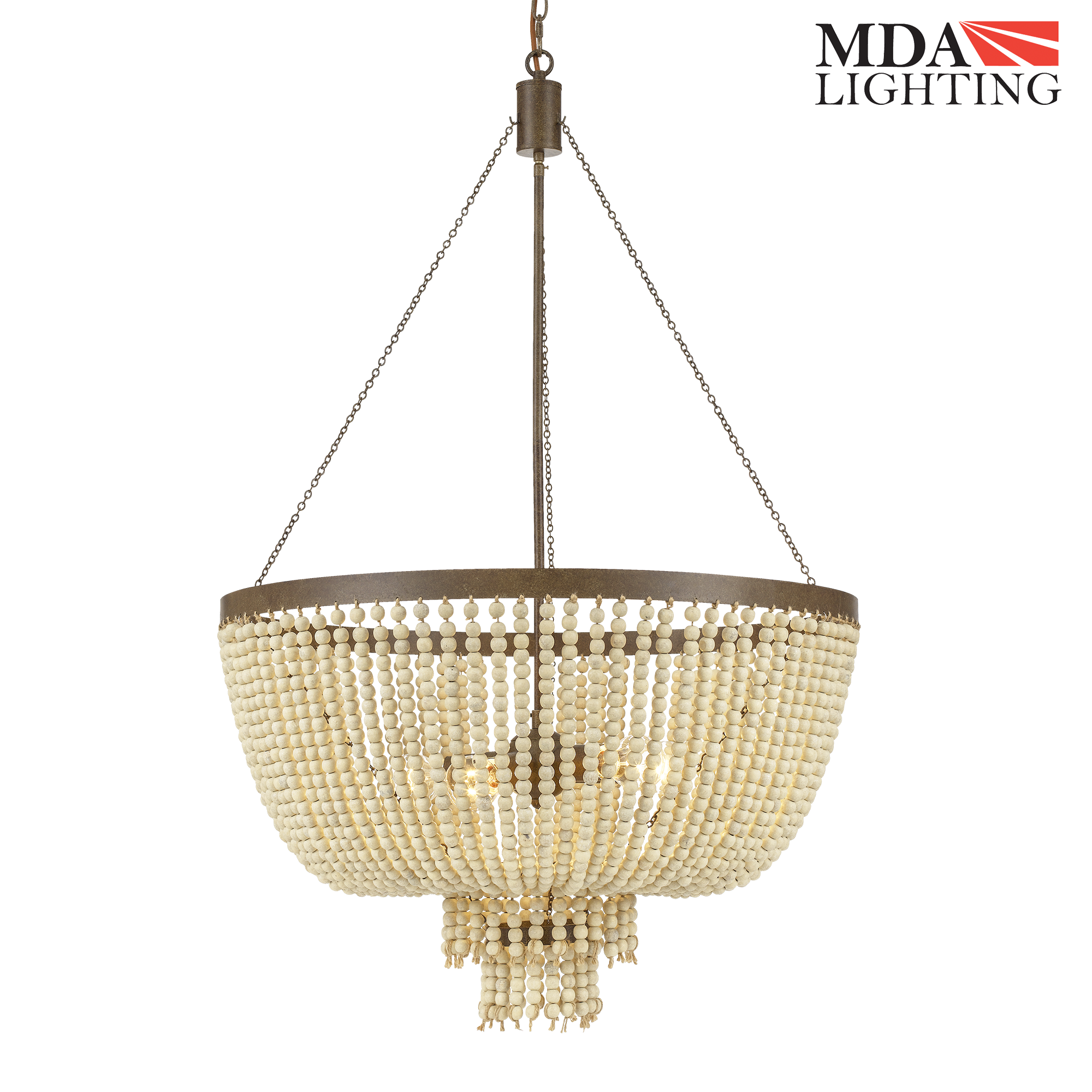 Maddisson 5 Light Pendant Bronze & Natural - MDAMAD5BZNAT