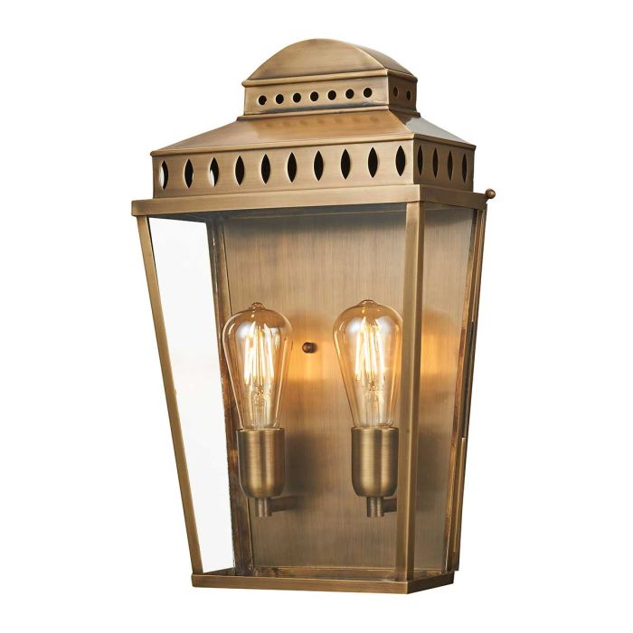 Mansion House 2 Light Large Wall Lantern Aged Brass - MANSION-HOUSE-L-BR