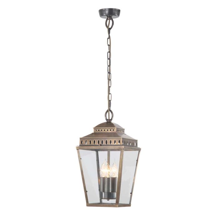 Mansion House 3 Light Chain Lantern Aged Brass - MANSION-HOUSE8-BR