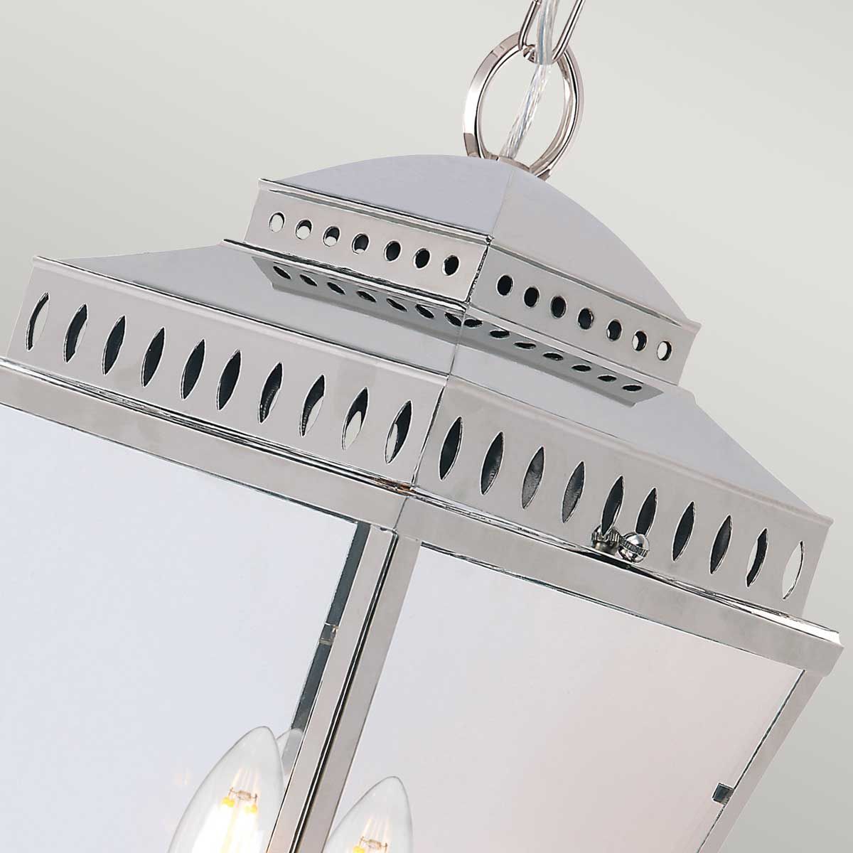 Mansion House 3 Light Chain Lantern Polished Nickel - MANSION-HOUSE8-PN