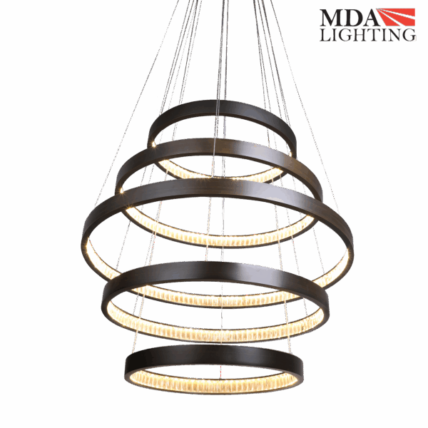Margo LED 5 Tier Pendant Light Black & Crystal - MDAMAR68186