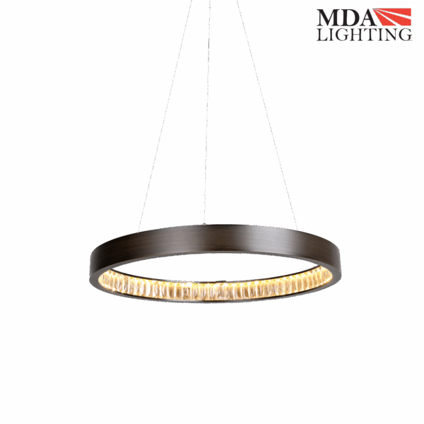 Margo LED 600mm Pendant Light Black & Crystal - MDAMAR600