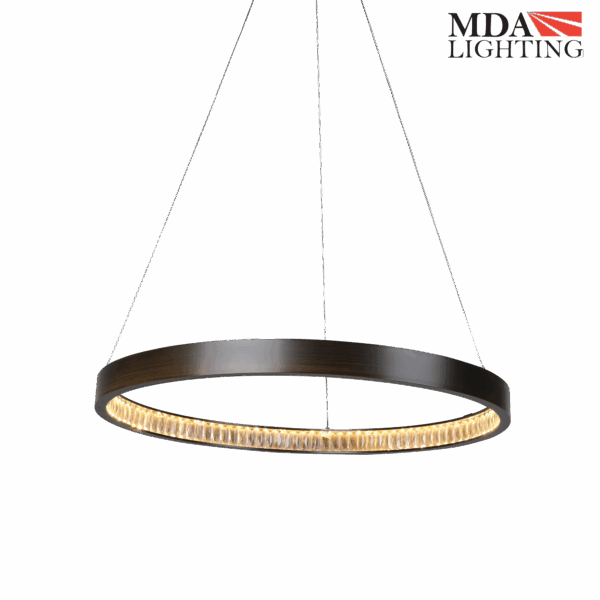 Margo LED 800mm Pendant Light Black & Crystal - MDAMAR800