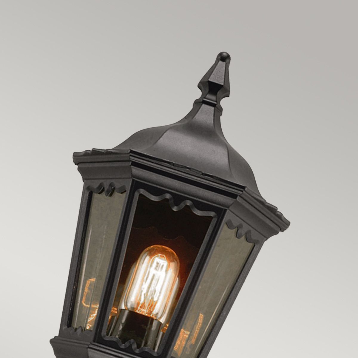 Medstead Half Lantern with PIR Black - MD7-PIR-BLACK