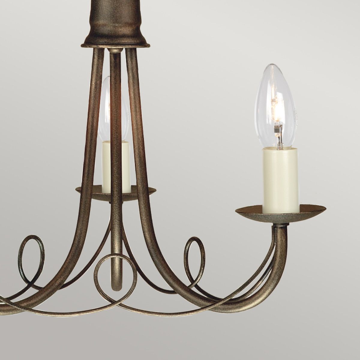 Minster 3 Light Chandelier Black & Gold Patina - MN3-BLK-GOLD