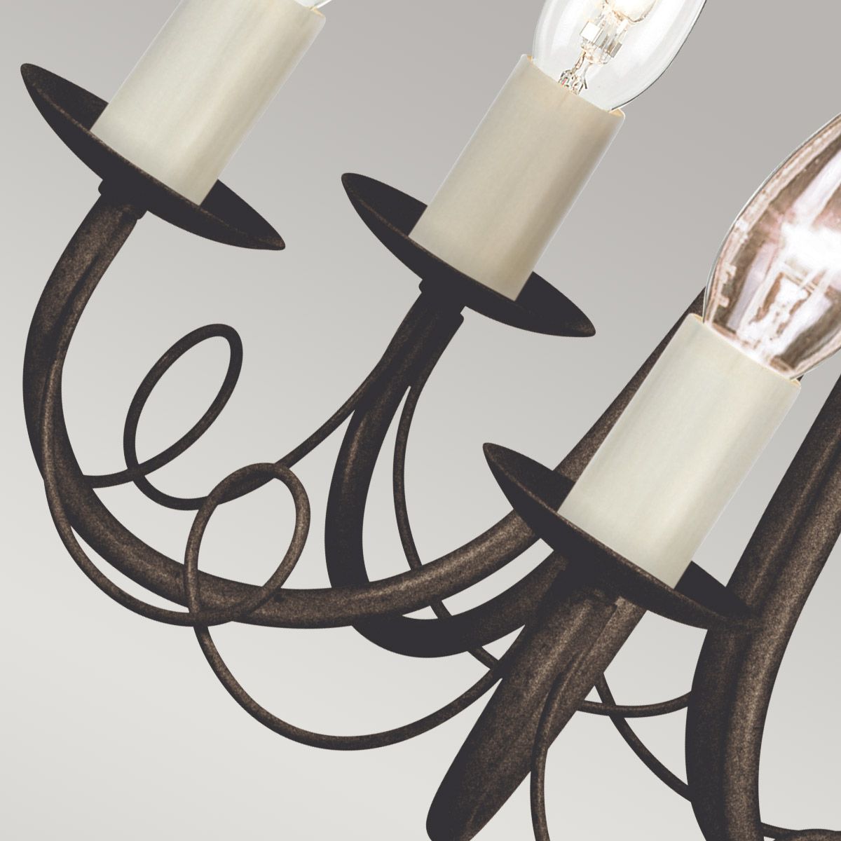 Minster 5 Light Chandelier Black & Gold Patina - MN5-BLK-GOLD